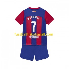 Fußballtrikots FC Barcelona Ousmane Dembele 7 Kinder 2023-2024 Kurzarm Heimtrikotsatz kaufen